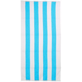 Turquoise Blue/ White 30"x62" Cabana Striped Beach Towel/ 11 Lb per Doz.